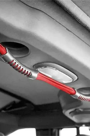 Trending Rugged Ridge Rear Dual Grab Strap Red 07-18 Jeep Wrangler Unlimited JK