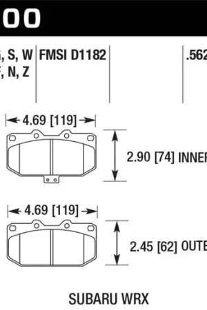 Hawk 06-07 Subaru Impreza WRX DTC-60 Front Race Brake Pads Warranty Included