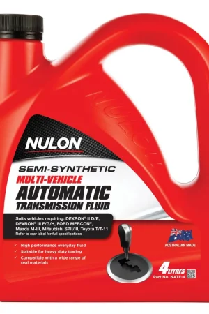 Nulon NATF-4 Semi Synthetic Multi-Vehicle Automatic Transmission Fluid 4L (Pickup Only) While Supplies Last