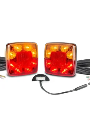 Buy Direct LED Autolamps 98BARLP2\\/5 5 Metre Small Square LED Trailer Lamp Kit with Reflex Reflector and Licence Plate Lamp - Stop\\/Tail\\/Indicator