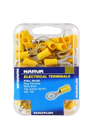Narva 56190 8.4mm Ring Terminal Yellow (100 Pack) Discount