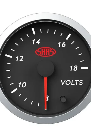 Limited Edition SAAS Volt Gauge 8v-18v 52mm Black Street Series - SG21250