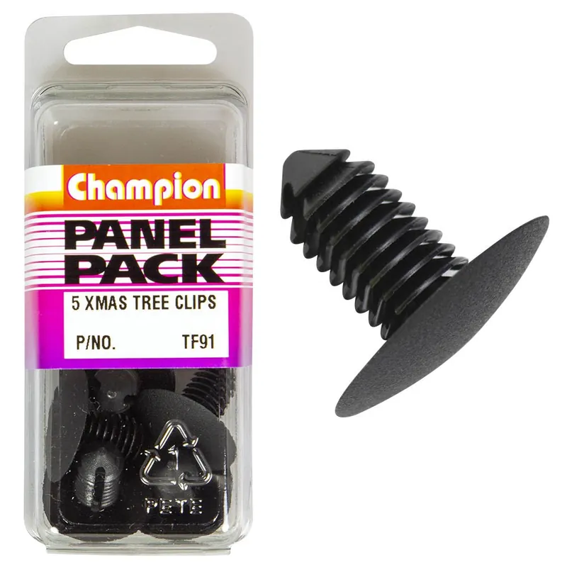 Champion Fasteners Christmas Tree Clips (24mm Head, 19mm Length, 10mm Stem) - Pack of 5 - TF91 Reduced Price