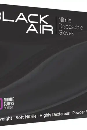 Professional Grade TGC Black Air Disposable Nitrile Gloves - 100pk - Medium - 120002
