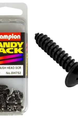 Bargain Champion Pack of 15 8G x 13mm Philips Mushroom Head, Black, Zinc Plated Self Tapping Screws - BH752