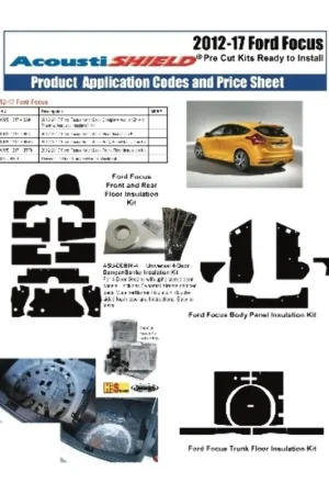Trusted Brand 2012-17 Focus Hatchback Complete Insulation Kit | Insulation Sound Deadener Kit for 12-17 Focus Hatchback Acoustishield Complete | QRS-FOCUS 1217-HBAK