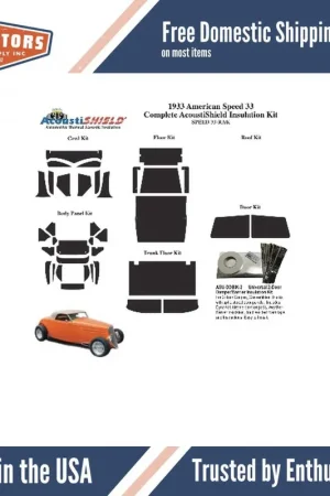 Insulation Sound Deadener Kit for 1933 Roadster Acoustishield Complete Must Have
