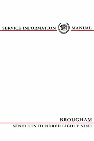 Service Manual for 1989 Cadillac Brougham Viral