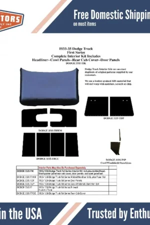 Roof/Headliner Insulation Kit for 1933-1935 Dodge Truck 1St Series | 659 Mega Sale