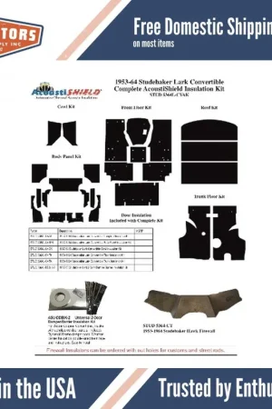 Kick Panel Insulation Kit for 53-64 Studebaker Lark Convetible Cowl Kit Popular