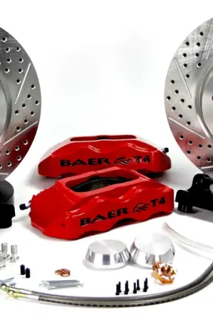 Baer Brakes 4301400FR Baer Brakes 13" Track4 Front Brake Kit, Fire Red, SDZ, Std. Studs Limited Offer