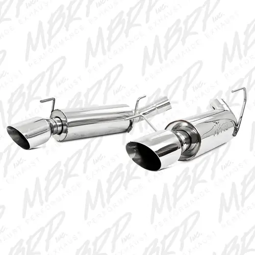 Instant Buy MBRP Exhaust T304 Stainless Steel 2.5" Dual Mufflers Axle Back Split Rear (Street Version) for 2005-2010 Ford Mustang GT 4.6L - S7200304