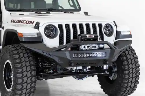 Addictive Desert Designs 2020-2024 Jeep Gladiator JT Stealth Fighter Front Bump w/ Top Hoop & Winch Mount Final Sale