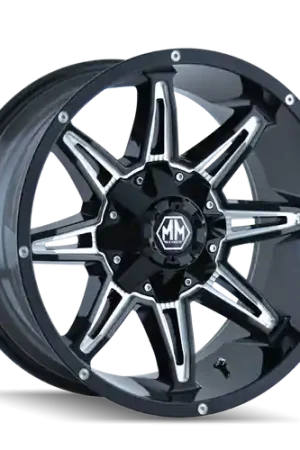 Weekend Sale Mayhem 8090 Rampage 20x9 / 6x135 BP / 11mm Offset / 106mm Hub Black w/ Milled Spokes Wheel