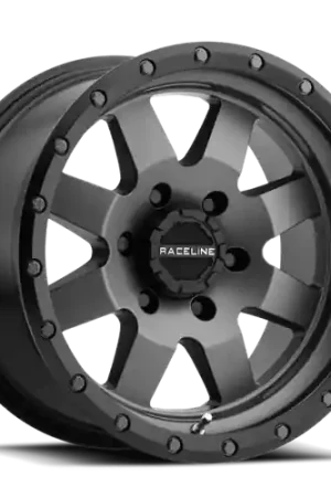 Final Sale Raceline 935G Defender 18x9in / 8x180 BP / 18mm Offset / 130.81mm Bore - Gunmetal Wheel