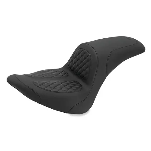 Mustang Motorcycle 06-17 Harley Davidson Softail Wide Tire (200mm) Fastback 1PC Seat w/Diamond Stitch - Black Money Back Guarantee