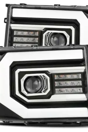 AlphaRex 07-13 GMC 1500HD PRO-Series Proj Headlights Plank Style Gloss Blk w/Activ Light/Seq Signal Budget