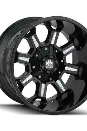 Mayhem 8105 Combat 18x9 / 5x150 BP / 18mm Offset / 110mm Hub Black w/ Milled Spokes Wheel Top Pick