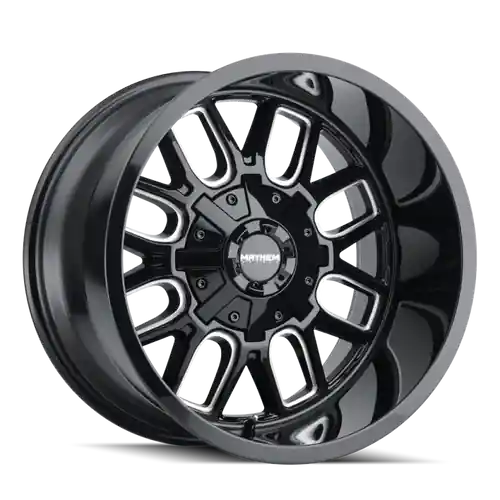 Low Price Mayhem 8107 Cogent 20x12 / 8x165.1 BP / -51mm Offset / 130.8mm Hub Black w/ Milled Spokes Wheel