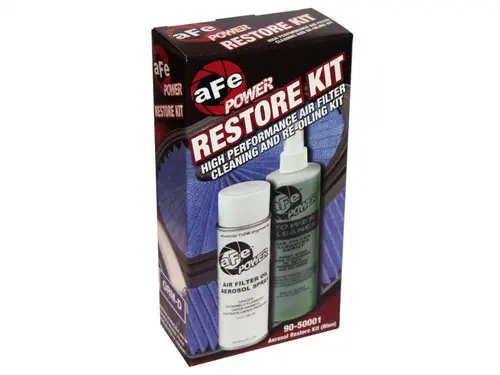 Place Order aFe MagnumFLOW Blue Restore Kit 5.5 oz | Aerosol Oil 12 oz Cleaner - 90-50001