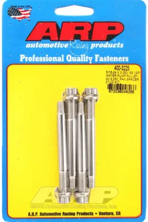 ARP 5/16-24 x 3.25-inch Stainless Steel Water Pump Pulley with 2-inch Fan Spacer Stud Kit Free Returns
