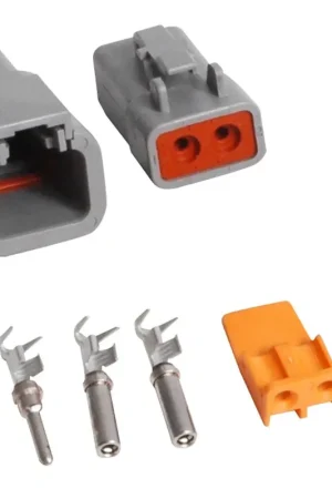 Handmade MSD Deutsch Connector - 2-Pin - 12-14 Gauge Supplied with Terminals, Seals, and Housings