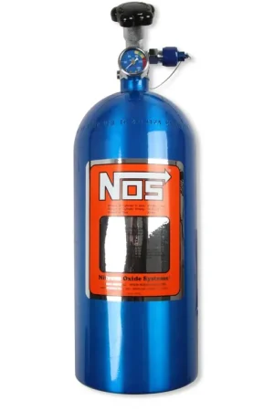 NOS Nitrous Bottle 10 lb Nitrous Bottle w/ Blue Finish & Super Hi Flo Valve - Includes Racer Safety Blow-Off Get Yours