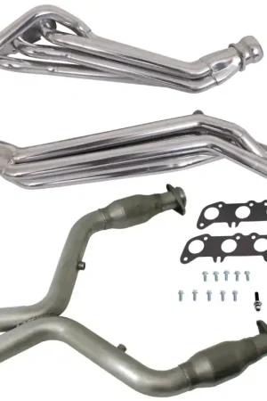 Latest BBK 11-14 Ford Mustang GT 1-3/4 Long Tube Headers w/High Flow Catted Mid Pipe (Silver Ceramic) | Graveyard Performance
