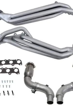 BBK 15-23 Ford Mustang GT 5.0 1-7/8in Long Tube Headers w/High Flow Catted Mid Pipe (Ti Ceramic) | Graveyard Performance Weekend Sale